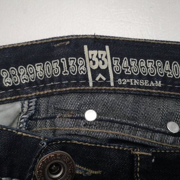 Ring of Fire Men's Size 33/32 Dark Wash Slim Straight Baldwin Ave. Jeans - Picture 6 of 14